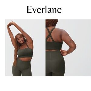 Everlane The Perform Cropped Top in dark olive green - size small